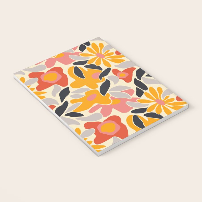 Abstract vintage flower art pattern Notebook Gallery Image 3