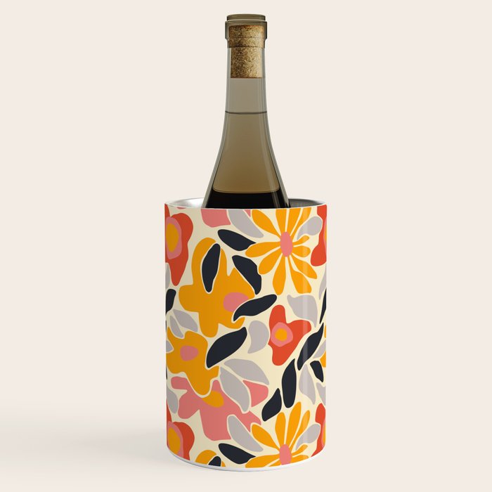 Abstract vintage flower art pattern Wine Chiller Gallery Image 3