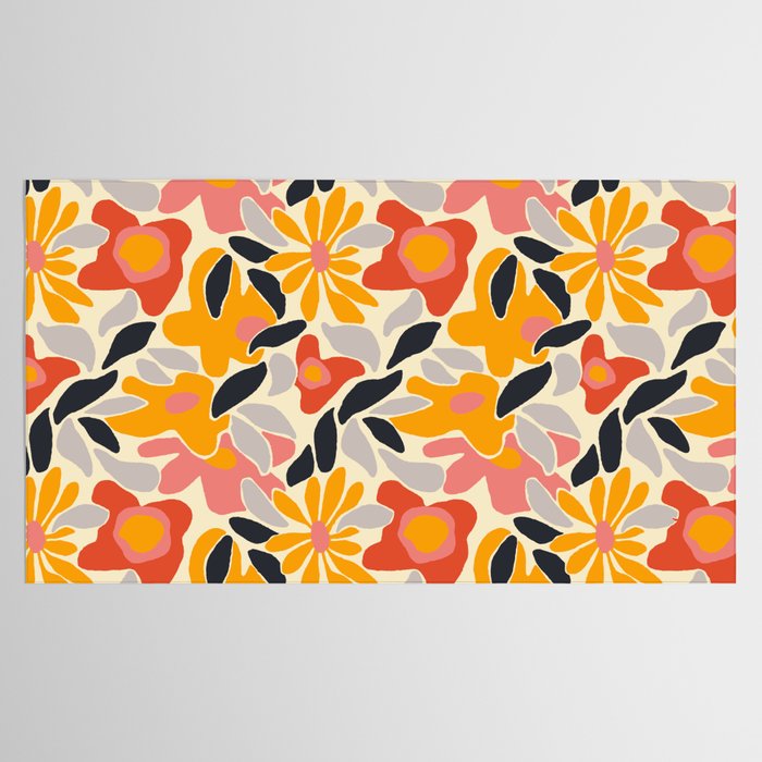 Abstract vintage flower art pattern Tablecloth Gallery Image 2
