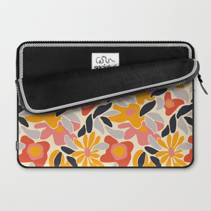 Abstract vintage flower art pattern Laptop Sleeve Gallery Image 2