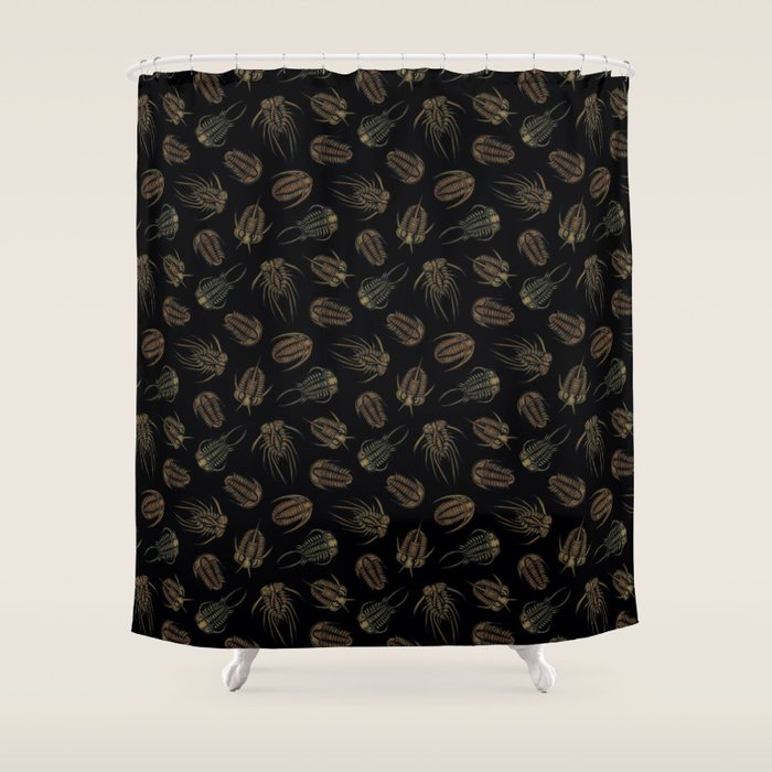 Trilobites - Marine Fossil Pattern Shower Curtain Gallery Image 1