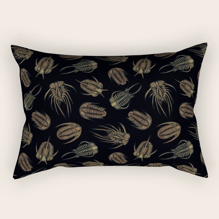 Trilobites - Marine Fossil Pattern Rectangular Pillow Gallery Image 2