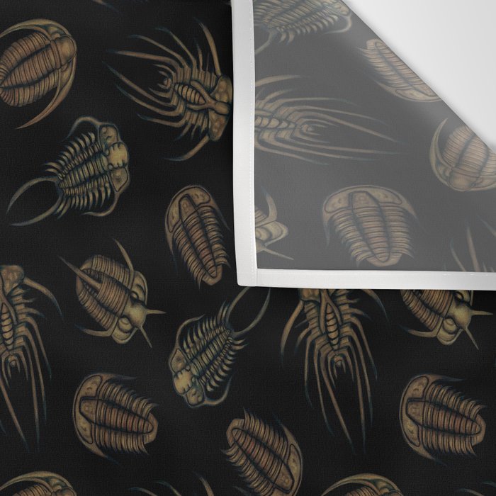 Trilobites - Marine Fossil Pattern Wall Tapestry Gallery Image 3