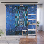 Gustav Klimt Stoclet Frieze, Blue Wall Mural Gallery Image 1