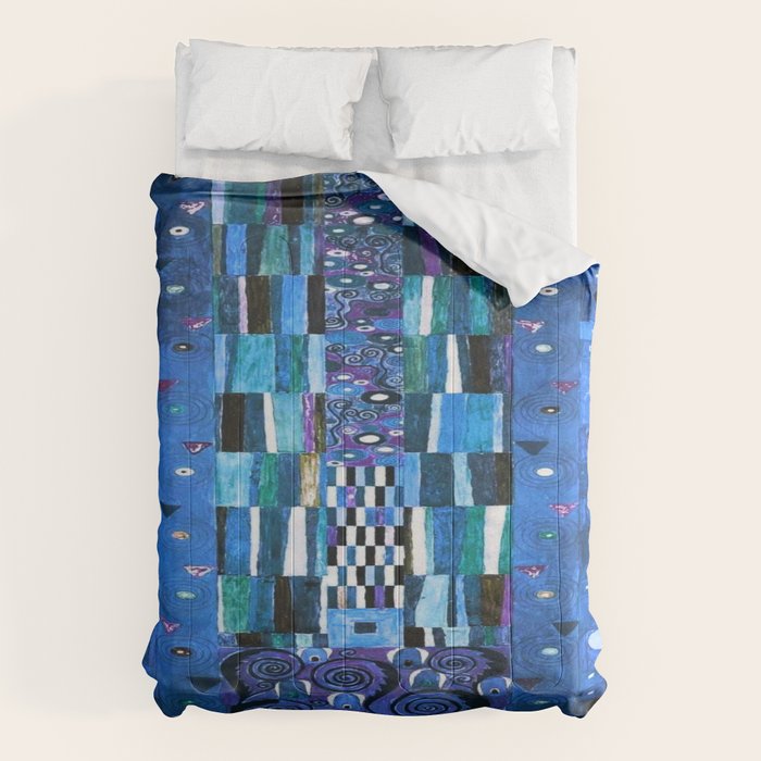 Gustav Klimt Stoclet Frieze, Blue Comforter Gallery Image 6