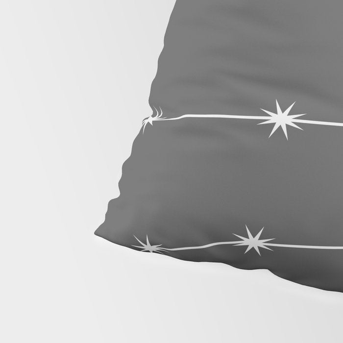 Virgo Zodiac Star Constellation Line Art Grey Pillow Sham Gallery Image 4