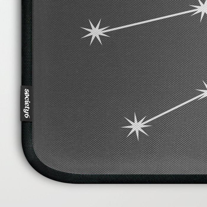 Virgo Zodiac Star Constellation Line Art Grey Laptop Sleeve Gallery Image 3