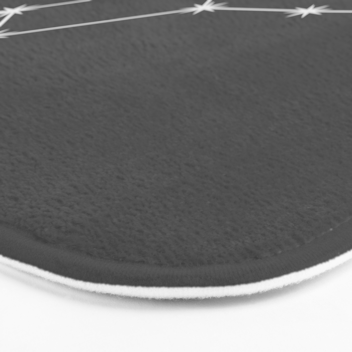 Virgo Zodiac Star Constellation Line Art Grey Bath Mat Gallery Image 3