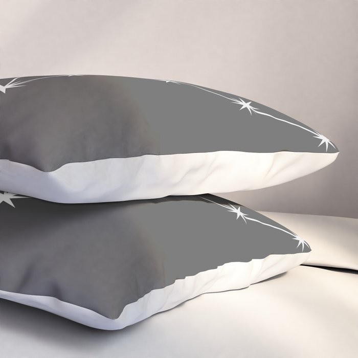 Virgo Zodiac Star Constellation Line Art Grey Pillow Sham Gallery Image 3