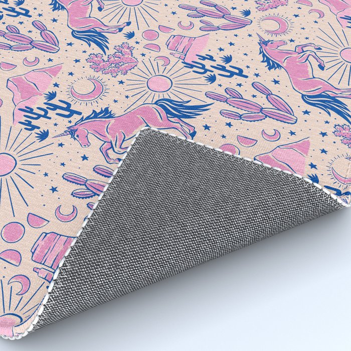 Desert Unicorn - pink and ultramarine  Rug Gallery Image 4