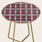 Windowpane Plaid Burgundy Side Table Gallery Image 2