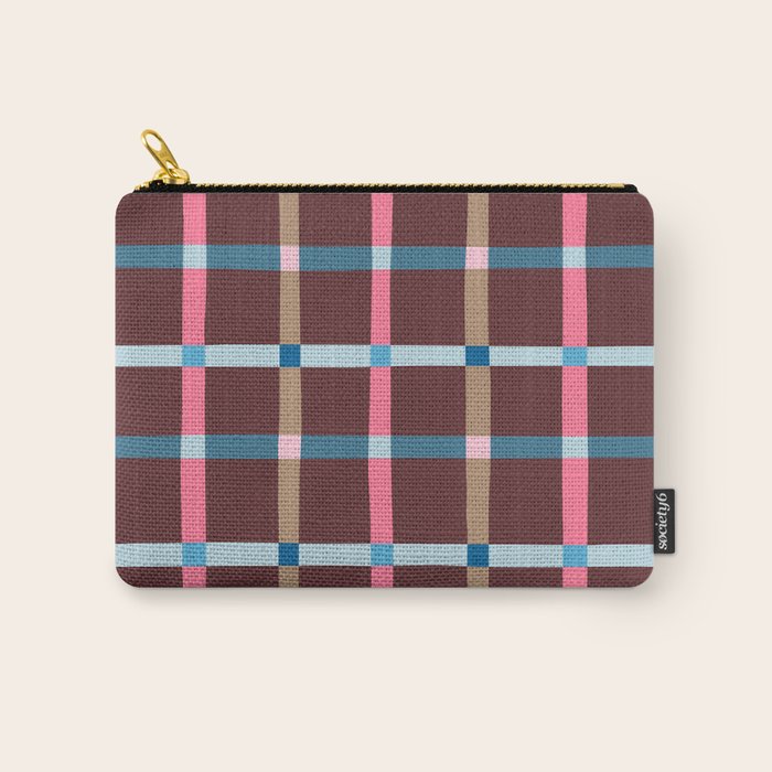 Windowpane Plaid Burgundy Carry All Pouch Gallery Image 1