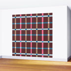 Windowpane Plaid Burgundy Wall Mural Gallery Image 2