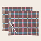 Windowpane Plaid Burgundy Placemat Gallery Image 1