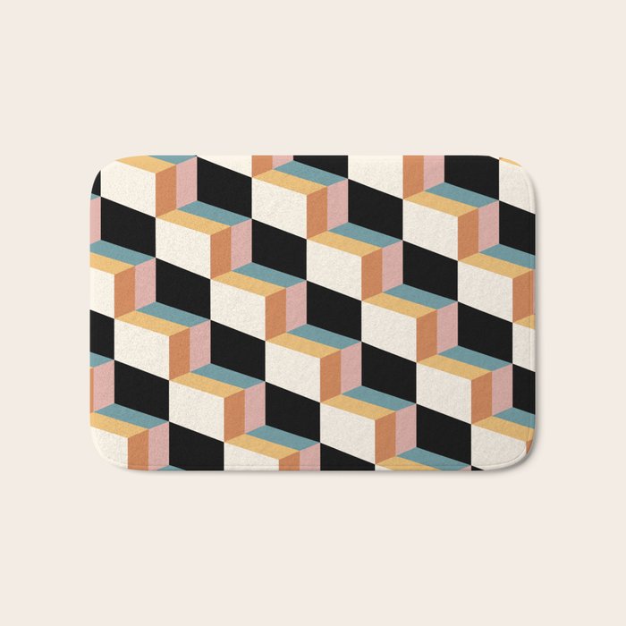 Cuboid Geometric Abstract Shapes Pattern XXXII Bath Mat Gallery Image 1