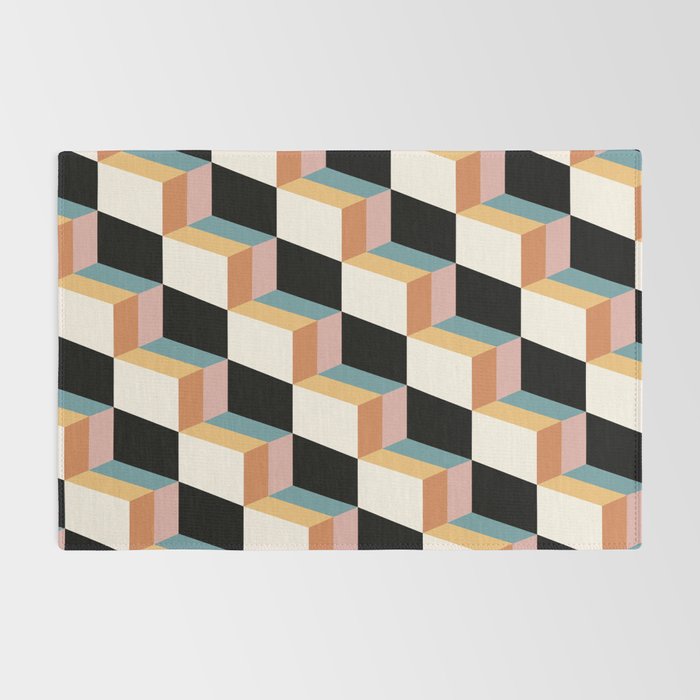 Cuboid Geometric Abstract Shapes Pattern XXXII Rug Gallery Image 2