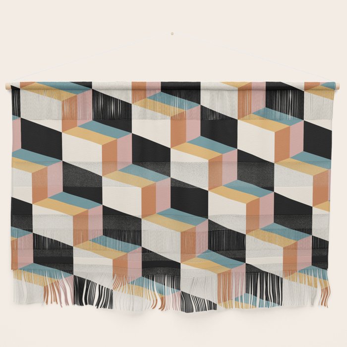 Cuboid Geometric Abstract Shapes Pattern XXXII Wall Hanging Gallery Image 1