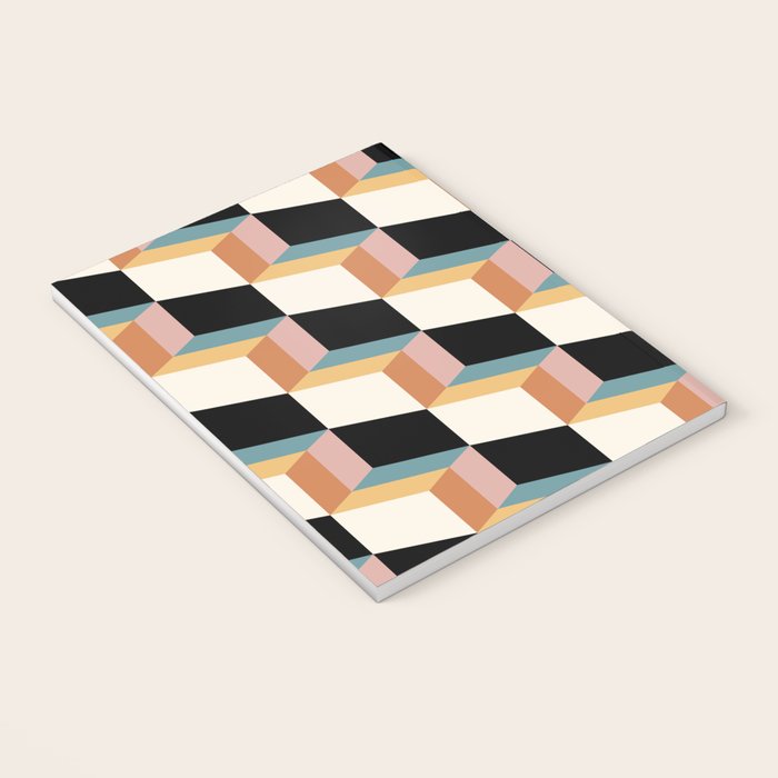 Cuboid Geometric Abstract Shapes Pattern XXXII Notebook Gallery Image 3