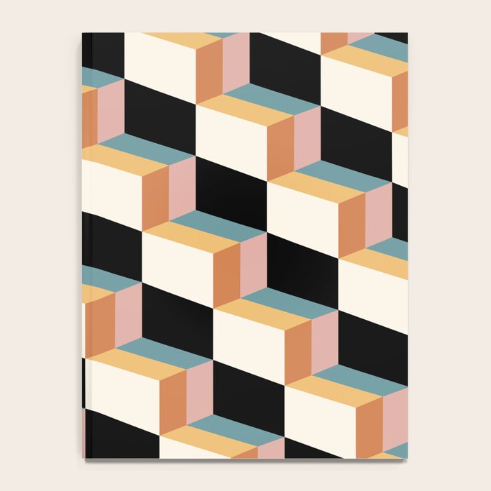 Cuboid Geometric Abstract Shapes Pattern XXXII Notebook Gallery Image 4