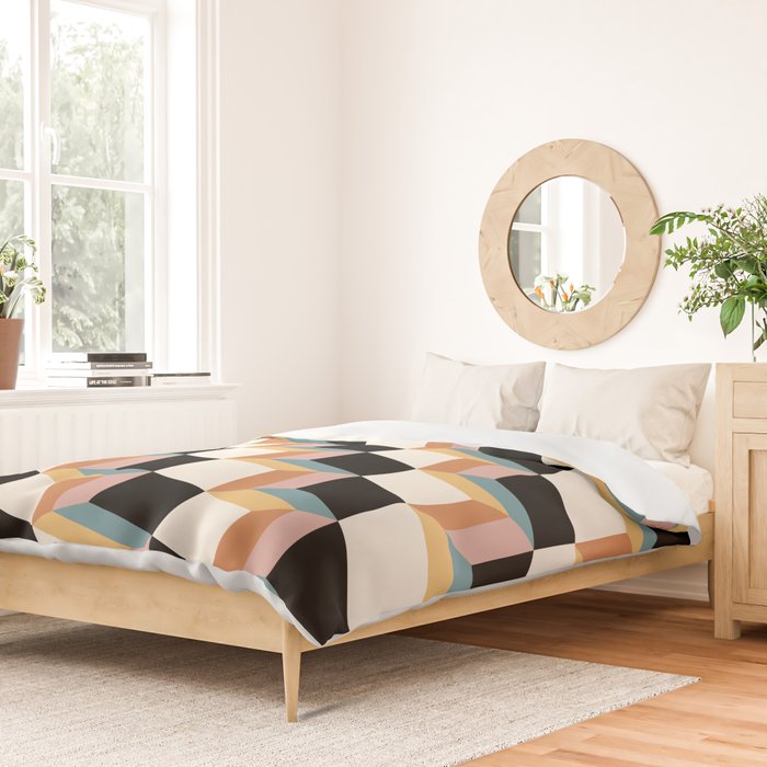Cuboid Geometric Abstract Shapes Pattern XXXII Duvet Cover Gallery Image 2