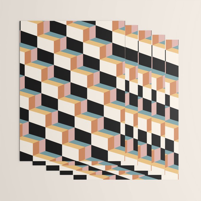 Cuboid Geometric Abstract Shapes Pattern XXXII Wrapping Paper Gallery Image 3