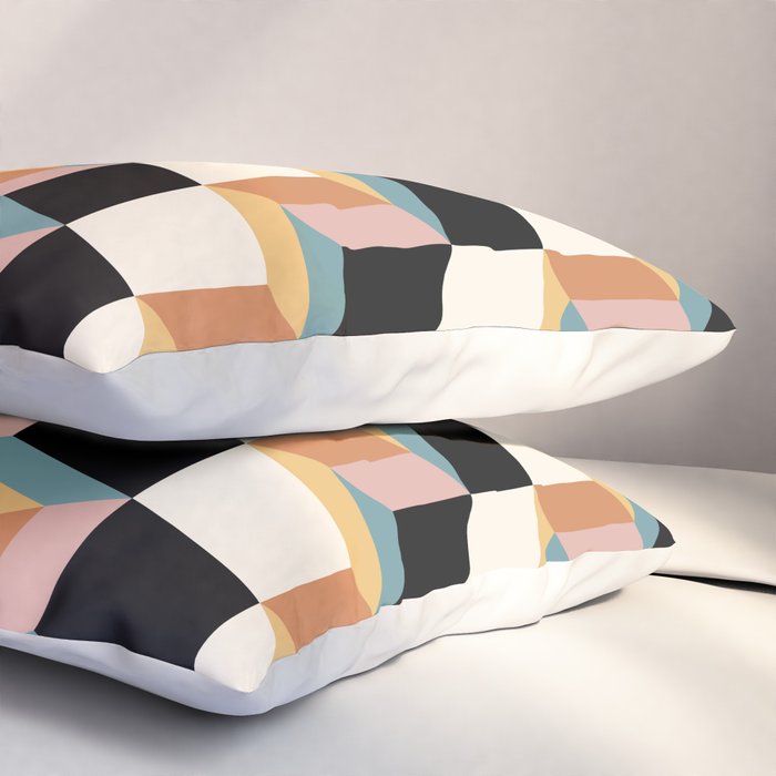Cuboid Geometric Abstract Shapes Pattern XXXII Pillow Sham Gallery Image 3