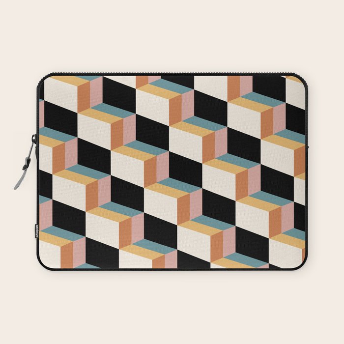 Cuboid Geometric Abstract Shapes Pattern XXXII Laptop Sleeve Gallery Image 1