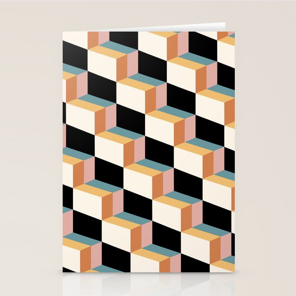 Cuboid Geometric Abstract Shapes Pattern XXXII Stationery Card Gallery Image 2