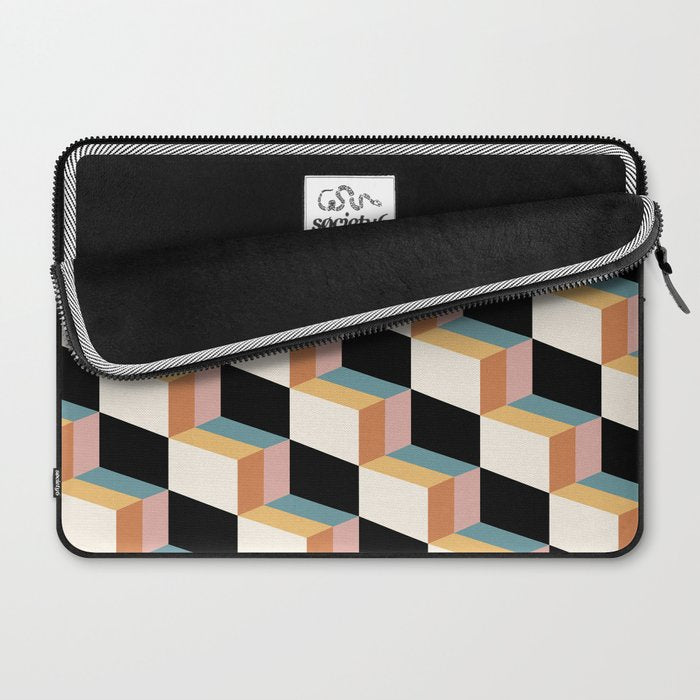 Cuboid Geometric Abstract Shapes Pattern XXXII Laptop Sleeve Gallery Image 2