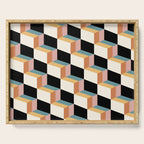 Cuboid Geometric Abstract Shapes Pattern XXXII Serving Tray Gallery Image 1