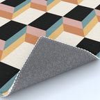 Cuboid Geometric Abstract Shapes Pattern XXXII Rug Gallery Image 4