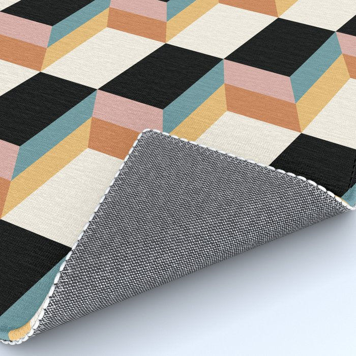 Cuboid Geometric Abstract Shapes Pattern XXXII Rug Gallery Image 4