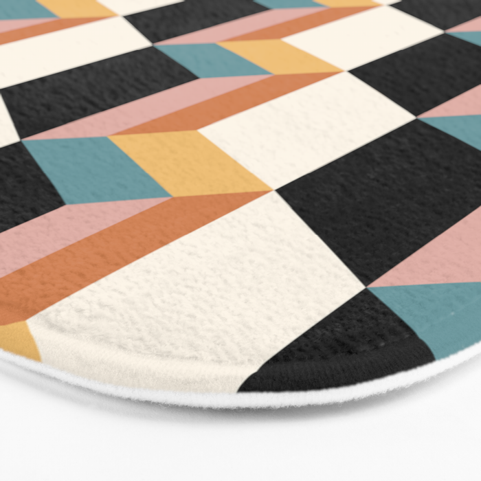Cuboid Geometric Abstract Shapes Pattern XXXII Bath Mat Gallery Image 3