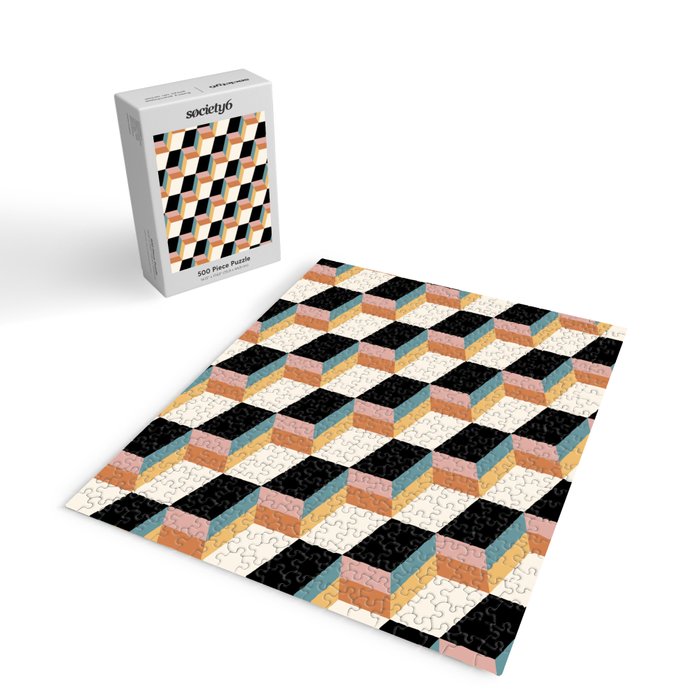 Cuboid Geometric Abstract Shapes Pattern XXXII Jigsaw Puzzle Gallery Image 2