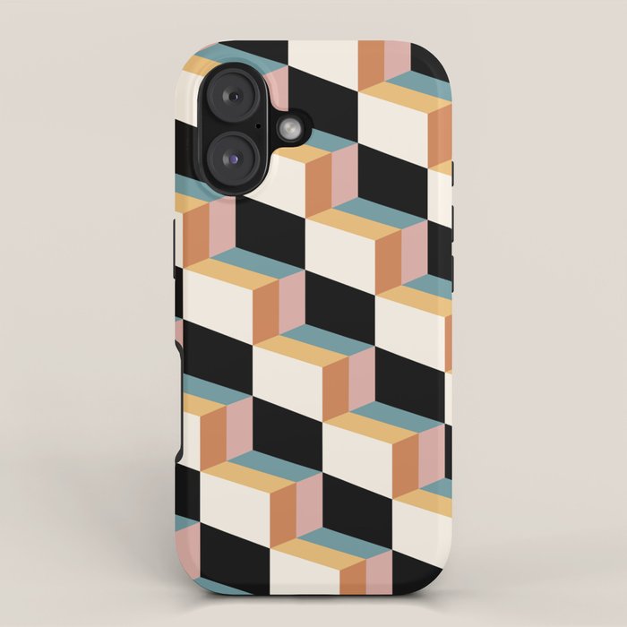 Cuboid Geometric Abstract Shapes Pattern XXXII iPhone Case Gallery Image 1