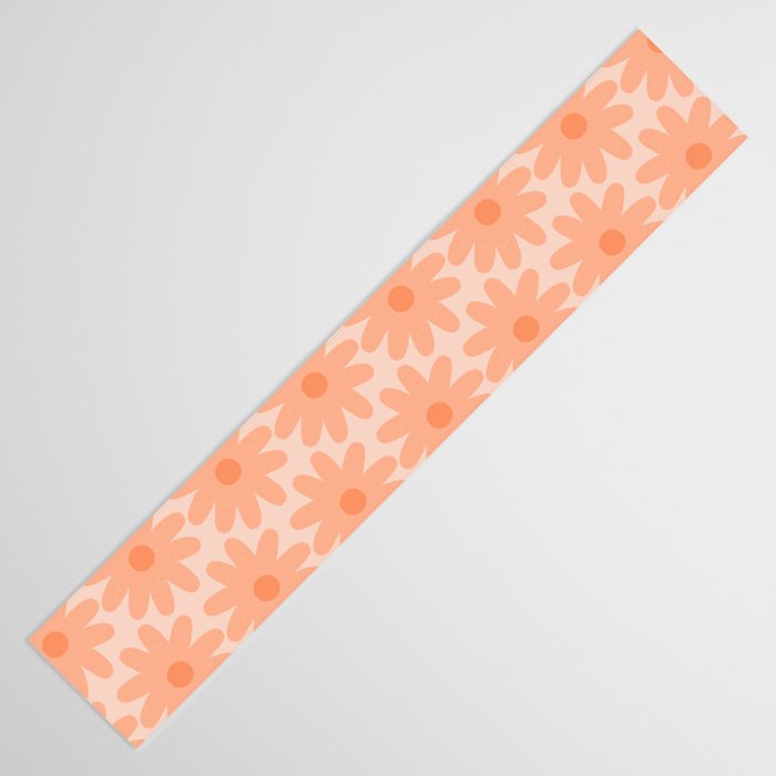 Crayon Flowers Smudgy Soft Pastel Floral Pattern in Apricot Table Runner Gallery Image 3