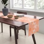 Crayon Flowers Smudgy Soft Pastel Floral Pattern in Apricot Table Runner Gallery Image 2