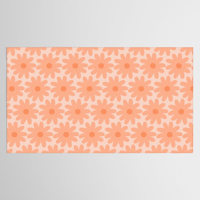 Crayon Flowers Smudgy Soft Pastel Floral Pattern in Apricot Tablecloth Gallery Image 2