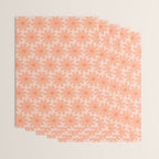 Crayon Flowers Smudgy Soft Pastel Floral Pattern in Apricot Wrapping Paper Gallery Image 3