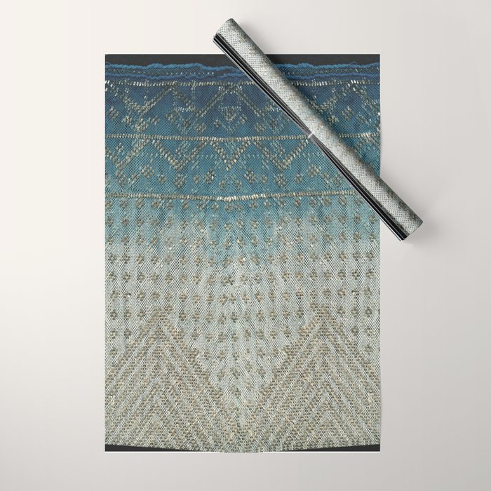Faded Indigo Assuit Wrapping Paper Gallery Image 1