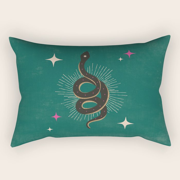 Slither - Green Rectangular Pillow Gallery Image 2