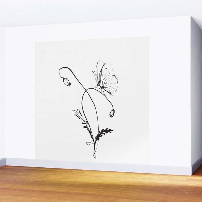 Butterfly on a little flower 5 Wall Mural Gallery Image 2