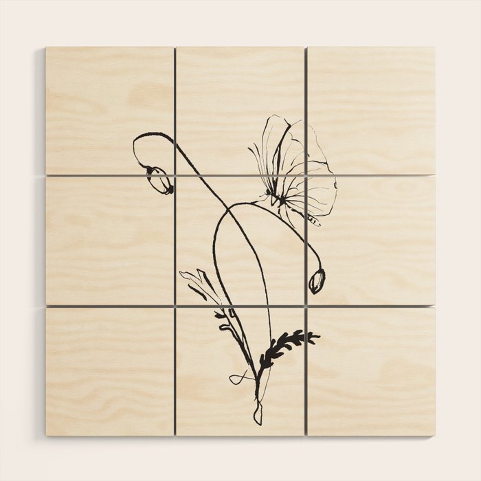Butterfly on a little flower 5 Wood Wall Art Gallery Image 1
