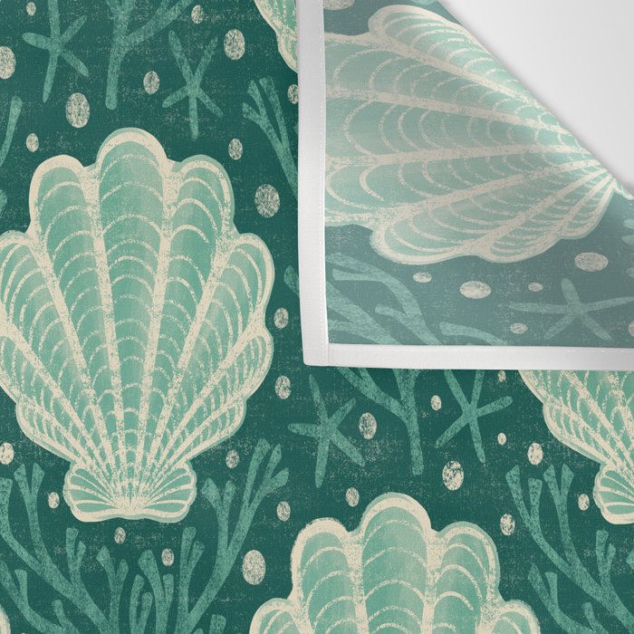 Seashell - sea green Wall Tapestry Gallery Image 3