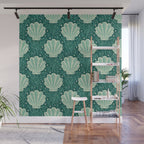 Seashell - sea green Wall Mural Gallery Image 1