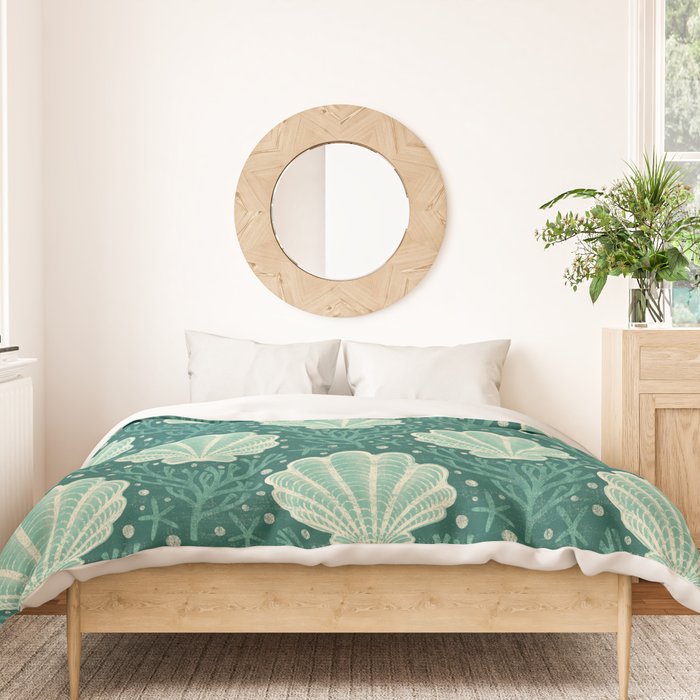 Seashell - sea green Duvet Cover Gallery Image 3
