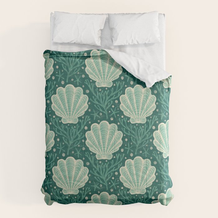 Seashell - sea green Comforter Gallery Image 1