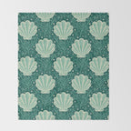Seashell - sea green Throw Blanket Gallery Image 2