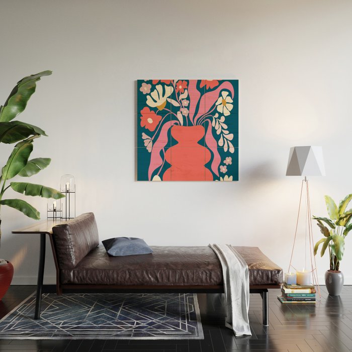 Blushing flower pot  Wood Wall Art Gallery Image 2