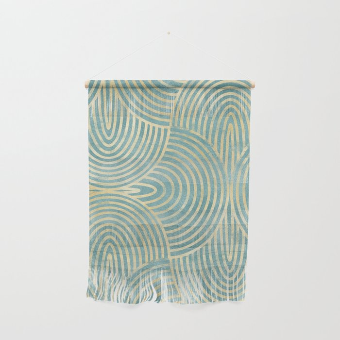 Art Deco Mint Green & Gold Pattern Wall Hanging Gallery Image 1